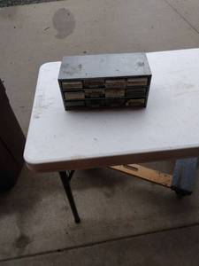 lot 484 image: metal parts bin and contents