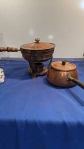 lot 1469 image: copper heating pan and pot