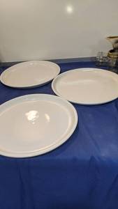 lot 1501 image: three round white platters 12 in
