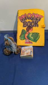 lot 1505 image: two childrens books and bear