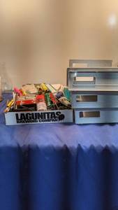 lot 1527 image: box of office supplies with four stacking shelf