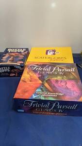 lot 1548 image: three games bottle topps Scattergories junior trivial pursuit genus IV