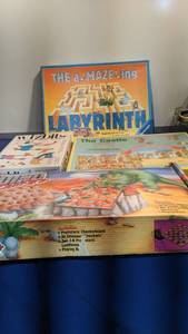 lot 1549 image: four games the amazing lsryrinth the castle and dinosaur checkers