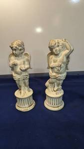 lot 1578 image: pair of angels statues
