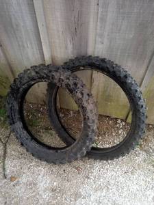 lot 2068 image: Michelin 13080-18 and 9090-21 tires appear new