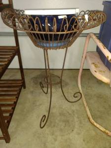 lot 2102 image: large metal plant holder pot sold separate very nice