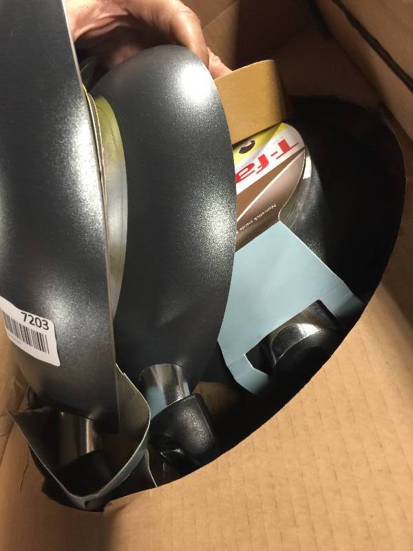 lot 7203 image: T-fal A857S3 Specialty Nonstick Omelette Pan 8-Inch 9.5-Inch and 11-Inch Dishwasher Safe PFOA Free Fry Pan  Saute Pan Cookware Set, 3-Piece