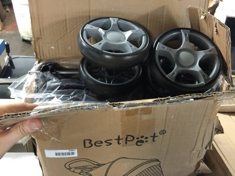 lot 7207 image: BestPet 4 Wheels Pet Dog Cat Stroller wRainCover
