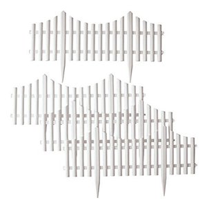 lot 55940 image: Flexible White Picket Fence Garden Border - 4Pcs