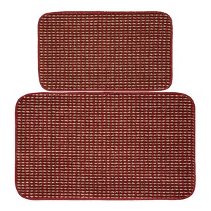 lot 55966 image: Garland Rug Berber Coloriations 2pc Kitchen Rug Set 18 in. x 30 in. & 24 in. x 40 in. Chili Red