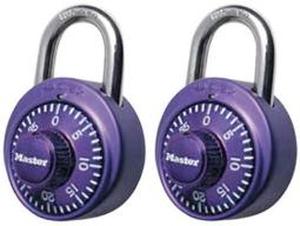 lot 55986 image: Master Lock Padlock 1530T Dial Combination Lock, 1-78 in. Wide, Assorted Colors, 2-Pack