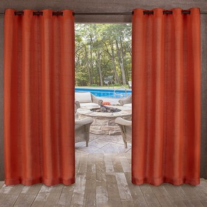 lot 66425 image: Exclusive Home Curtains 2 Pack Delano Heavyweight Textured IndoorOutdoor Grommet Top Curtain Panels