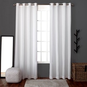 lot 66430 image: Exclusive Home Curtains 2 Pack Loha Linen Grommet Top Curtain Panels. Set of 2