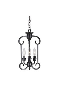 lot 66440 image: Forte Lighting - 7000-03-04 - Ione - 3 Light Foyer. Black