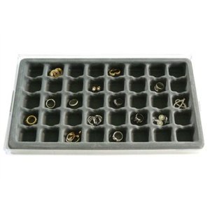 lot 66444 image: Jewelry Organizer Stack Em 40 compartment Box Large Ring and Earring Drawer Jewelry Tray, Axis 3321. Set of 4