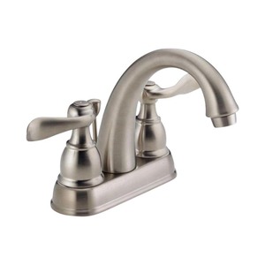 lot 66447 image: Delta Windemere Two Handle Centerset Bathroom Faucet in Stainless B2596LF-SS