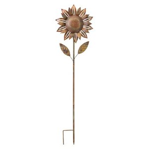 lot 66468 image: Regal Art and Gift 20448 - Flamed Copper Sunflower Garden Stake Lawn Decor. Set of 4