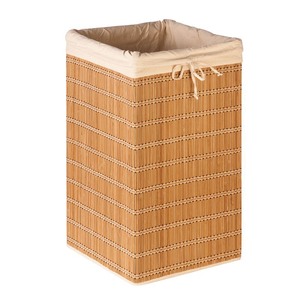 lot 66478 image: Honey-Can-Do Square Bamboo Wicker Hamper