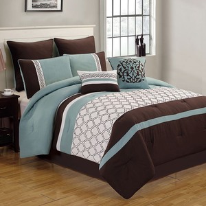 lot 66497 image: As Is. Tolbert 8 Pc Queen Comforter Set Bedding