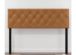 lot 10328 image: Diamond Tufted Leather mid Rise Queen Headboard