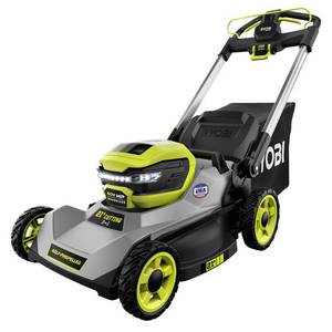lot 1004 image: RYOBI - 21in. 40V Brushless Lithium-Ion Cordless SMART TREK Self-Propelled Walk Behind Mower - Unit ONLY - No Battery -- MSRP $599