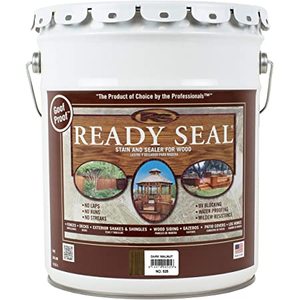 lot 1056 image: Ready Seal 5 Gal. Dark Walnut Exterior Wood Stain and Sealer -- MSRP $158