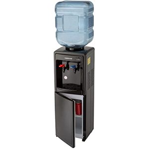 lot 1071 image: Farberware FW29919 Freestanding Hot and Cold Water Cooler Dispenser, Black -- MSRP $110