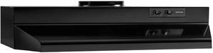 lot 1092 image: Broan-NuTone 42000 Series 36 in. 230 Max Blower CFM Under-Cabinet Range Hood with Light in Black -- MSRP $56.02