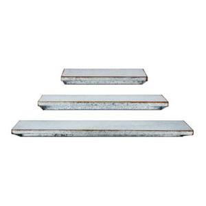lot 1096 image: 4D Concepts Three Galvanized Gray Metal Systems Storage Shelves -- MSRP $79.99