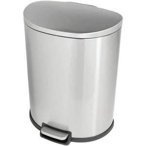 lot 1088 image: StyleWell SW 13 gal. Stainless Steel Step-On Trash Can D-Shaped -- MSRP $59.99