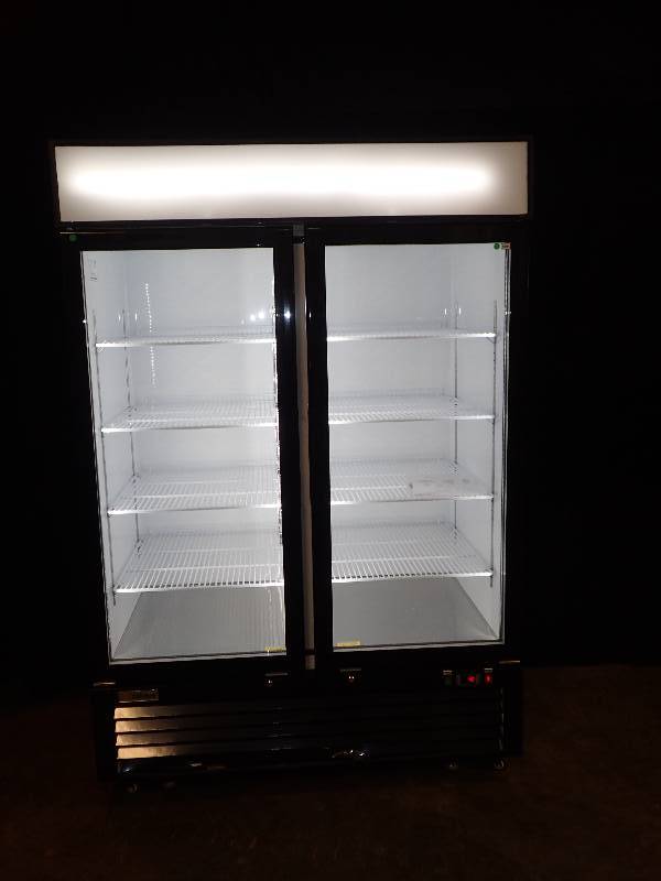 lot 3481 image: Saturn Equipment 54 White Glass Two-Door Merchandiser (FBGM48-W)