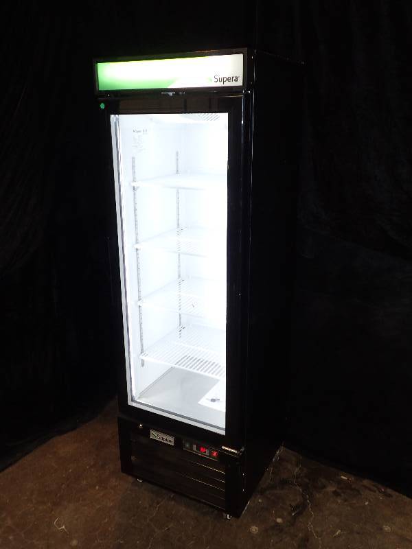 lot 3487 image: Supera 25 Black Glass Door Merchandiser (G1M-16-B-1)