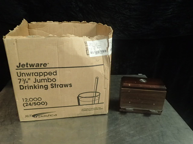 lot 3651 image: Half a Case of Drinking Straws and Dispenser