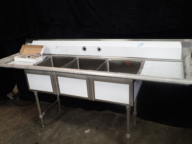 lot 3716 image: 3 Bay Sink with Drainboards
