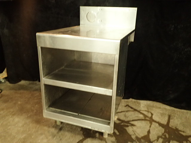 lot 3755 image: Stainless Steel Worktop with 2-Tier Shelving