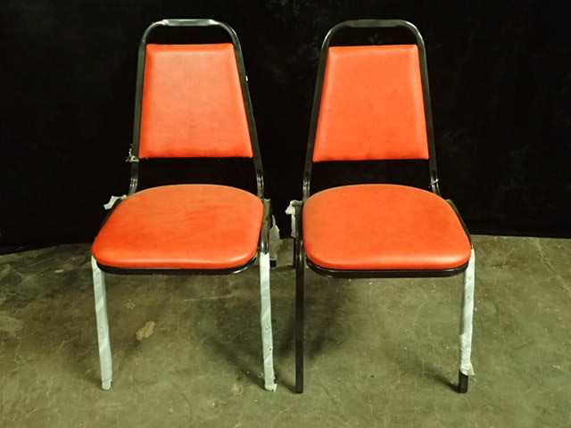lot 3549 image: (2) Steel Framed Padded Chairs