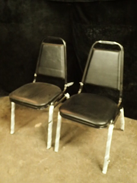 lot 3554 image: (2) Steel Framed Padded Chairs
