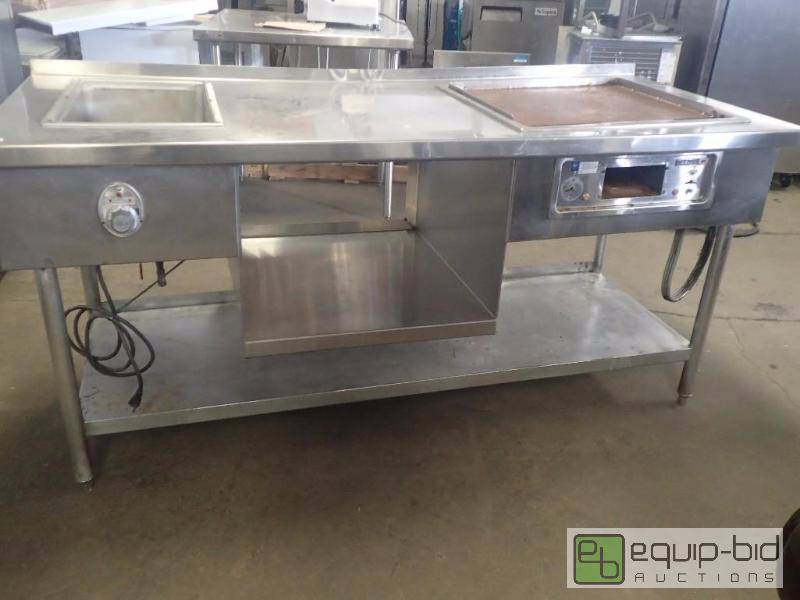 lot 1181 image: Stainless Work Station w Steam Well and Flat Top