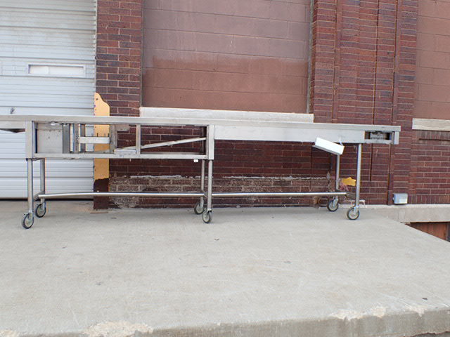 lot 3780 image: Food Service Conveyor Stainless Steel Prep Line on Casters