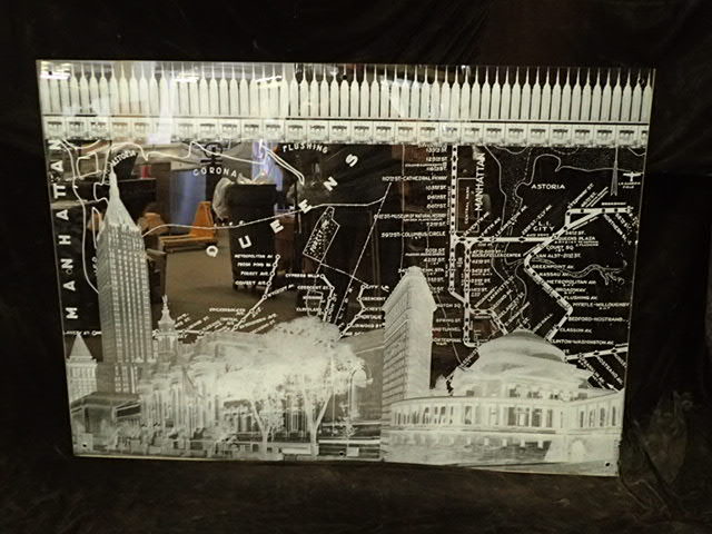 lot 3912 image: Large Clear Wall Art Map of New York