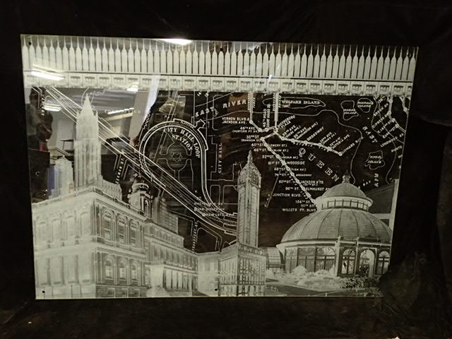 lot 3913 image: Large Clear Wall Art Map of New York
