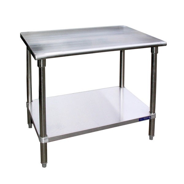lot 3767 image: SG2484 Stainless Work Table with Galvanized Shelf and Legs - 24 x 84