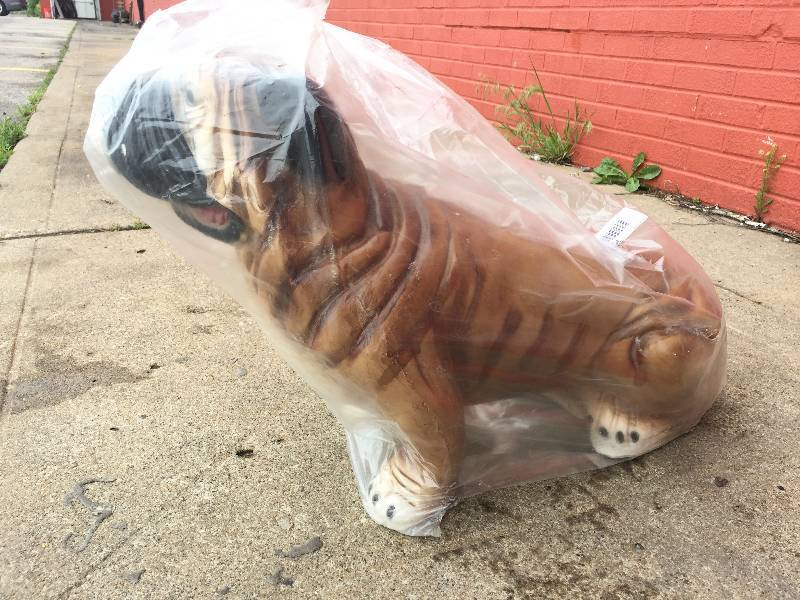 lot 8038 image: CUTE PLASTER DOG - APPROX 24 LONG