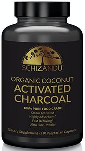 lot 17133 image: Schizandu Organics Activated Coconut Charcoal Capsules, 100% Pure Detox, Non GMO  210 Pills  Use for Detoxification, Teeth Whitening, Digestive Health, Hangover Prevention