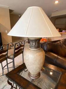 lot 9739 image: Beautiful High Style Table Lamp - Large and Heavy Very Nice Almost 3 ft Tall