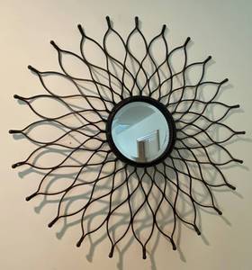 lot 9747 image: Large Wall Mirror Decoration - Metal - Over 2 feet in diameter