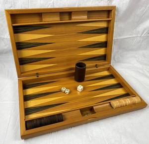 lot 9752 image: Wooden Backgammon Set - DAL NEGRO Trevso Italy - What a show piece