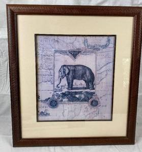 lot 9754 image: Cool Framed Elephant Print - B&ampW - VERY COOL 18 x 20