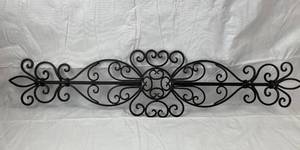lot 9768 image: Wrought Iron Wall Decor - 3 Feet long - Very Versatile can hang either way Matching Piece on Lot# 9858