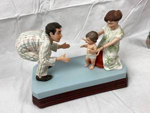 lot 9769 image: Babys First Steps Porcelain Figurine and Music Box - Museum Collections Inc. Highly Collectible Pristine